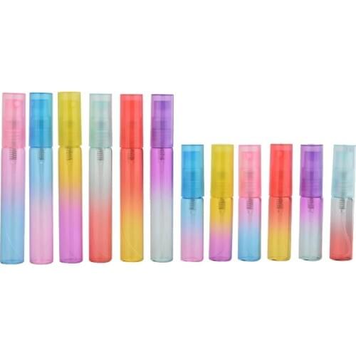 20pcs/lot 4ml 8ml Colorful Glass Perfume Bottle 5ml Refillable Mist Spray Bottle Travel Atomizer Free Shipping