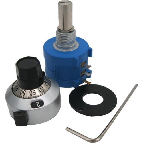 5Pcs 3590S-2-202L 3590S 2K ohm Precision Multiturn Potentiometer 10 Ring Adjustable Resistor + Turns Counting Dial Rotary Knob