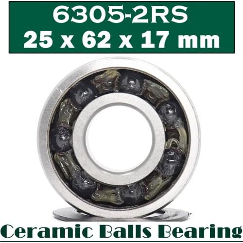 6305 Hybrid Ceramic Bearing 25*62*17 mm ABEC-1 ( 1 PC) Industry Motor Spindle 6305HC Hybrids Si3N4 Ball Bearings 3NC 6305RS