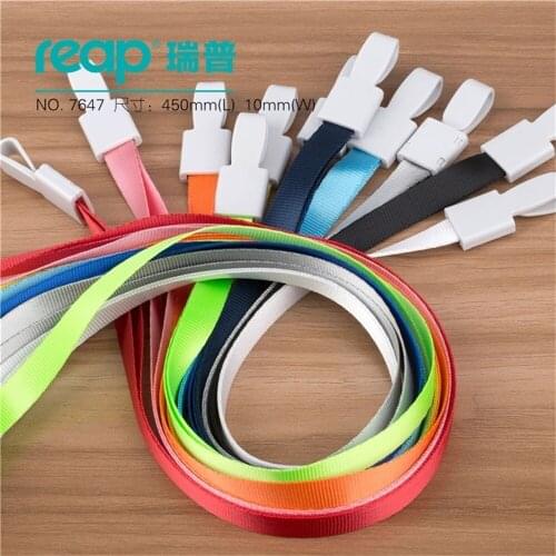 7647 12pcs/lot Reap Polyester Lanyards Badge Holder Reel Chain Lanyard Neck Strap for Key and Id Cards Print Custo