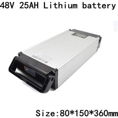 Rear Rack Ebike Battery 48V 25Ah Lithium Battey Pack for 48V 1000W Bafang E-bike with 2A Charger Use Samsung 18650 Cell