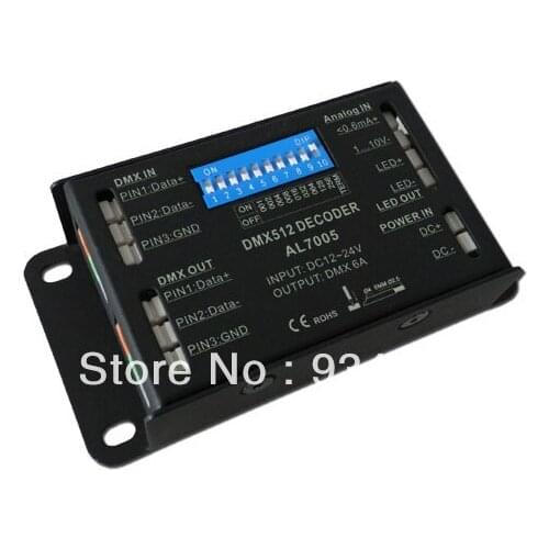Free shipping multiple led driver, DMX & 0-10V driver, multiple dimmers,1Ch DC12V-24V pwm output
