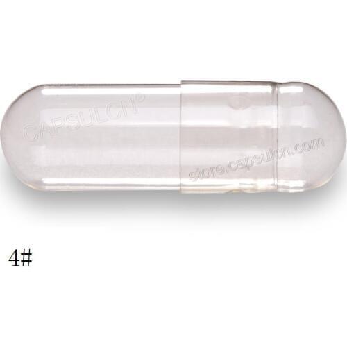 Free Shipping!!! Empty Clear Gelatin Joined Capsules 5000 Pieces / Carton Size 4 For Capsule Filling Machines