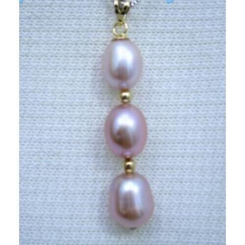 >>>>noble jewelr pink-AAA-11X9-mm-natural-14k-pearl-south-China-sea-pendant-necklace