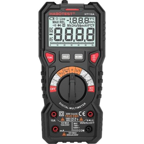 HABOTEST HT118A/HT118C/HT118D Digital Multimeter 6000 Counts Professional High Precise Multimeter Auto Range AC/DC Ture RMS
