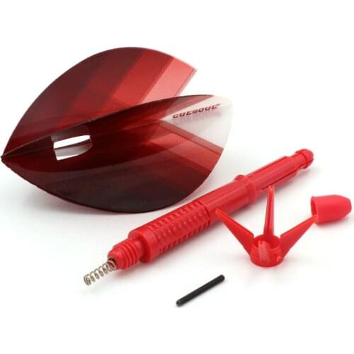 CUESOUL AK6 Dart Shaft with Foldable Flights Red TearDrop Shape-15mm/18.8mm/24.8mm /29.5mm/33.3mm