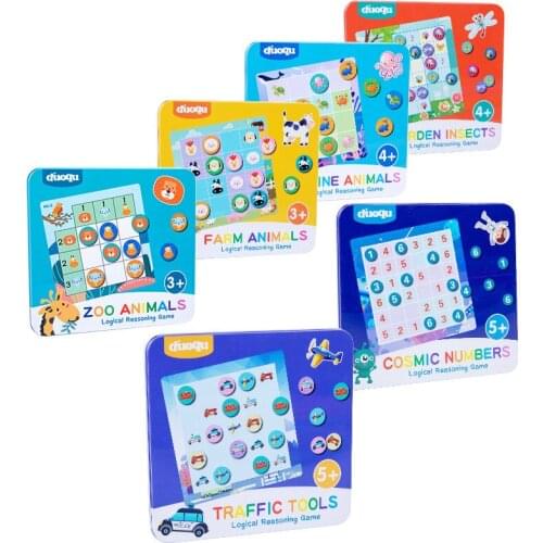 Wooden Advenced Thinking Reasoning Sudoku Magnetic Board Game Childrens Puzzle Logical Animals Montessori Educational Toys