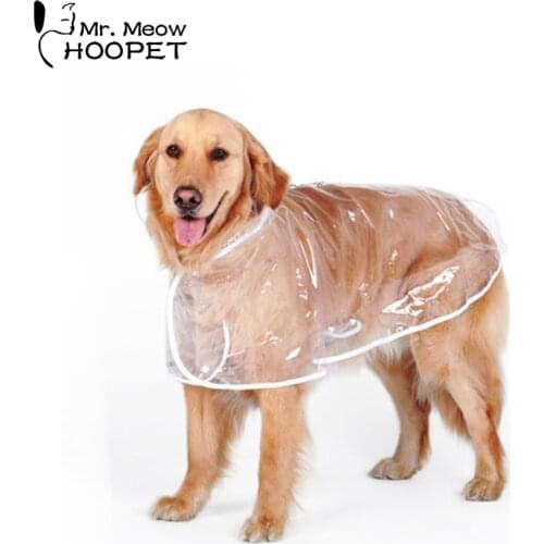 Hoopet Pet Dog Raincoat Breathable Waterproof Dog Hooded Clothes For Large Dog Clothes All Season
