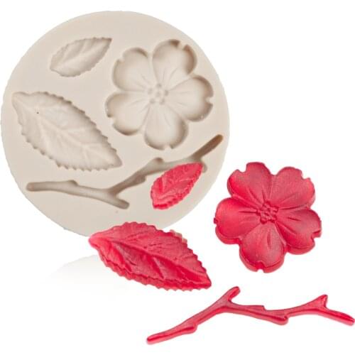 DIY Candy Mould Peach Blossom Shape Fondant Molds Cake Stencils Kitchen DIY Tools Random Color Baking Tools Silicone Forms