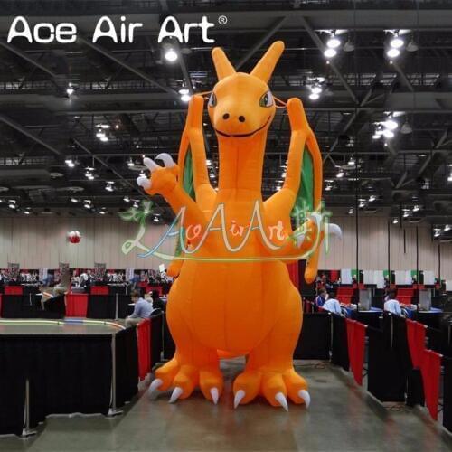 Giant yellow dragon model inflatable fire dragon,cute dinosaur cartoon for Hollaween decoration