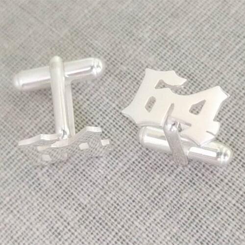 Personalized Mens Shirt Custom Name Cufflinks Old English Name Letter Number Cufflink Initials Bijoux LOGO Cufflink Men Jewelry