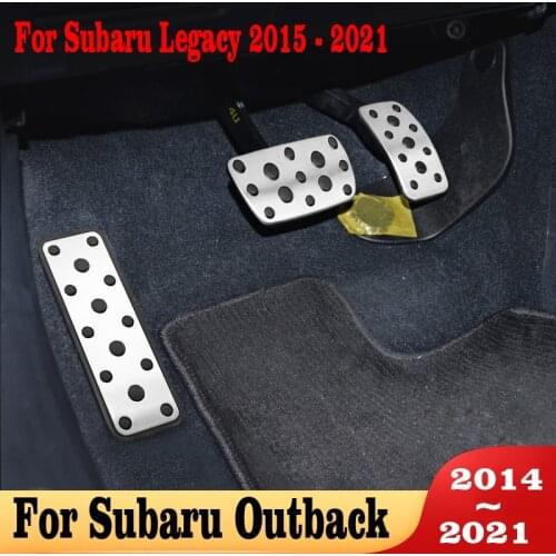 Stainless Steel Car Accelerator Fuel Brake Foot Rest Pedals Cover For Subaru Outback 2014 - 2021 Legacy 2015 - 2021 Accessories