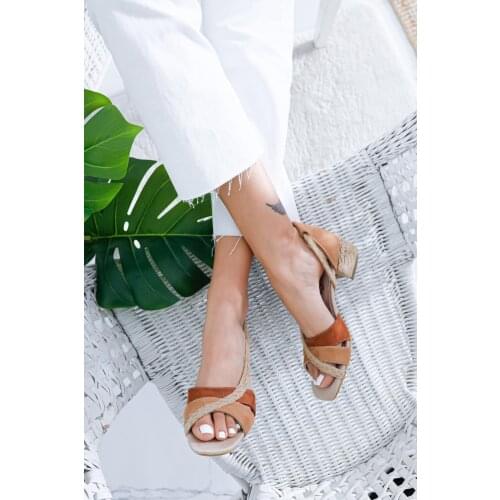 Limoya Nalani Sand Tan Tan Suede Mash Low-Heeled