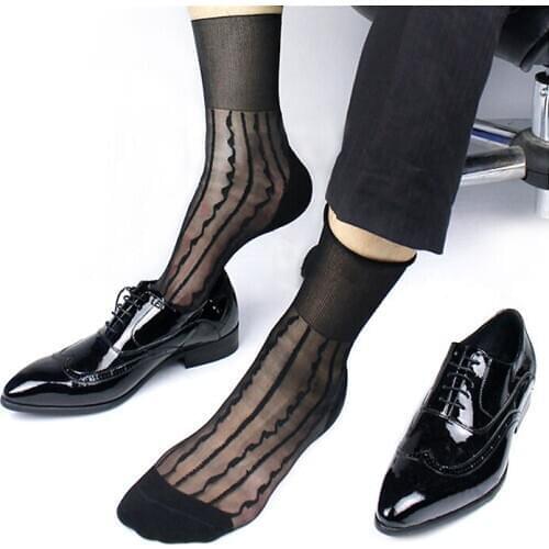 Men Stockings Nylon Silk Transparent Sock Ultra-Thin Super Sexy Twill Style Free Shipping