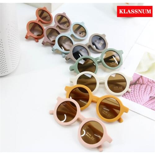 2021 New Fashion Childrens Sunglasses Infants Retro Solid Color Ultraviolet-proof Round Convenience Glasses Eyeglass For Kids