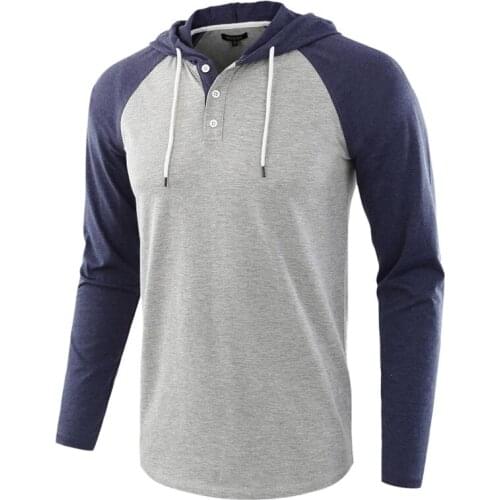 Autumn and Winter Long-Sleeved T-shirt European and American Mens T-shirts Fashion Casual Hooded T-shirts