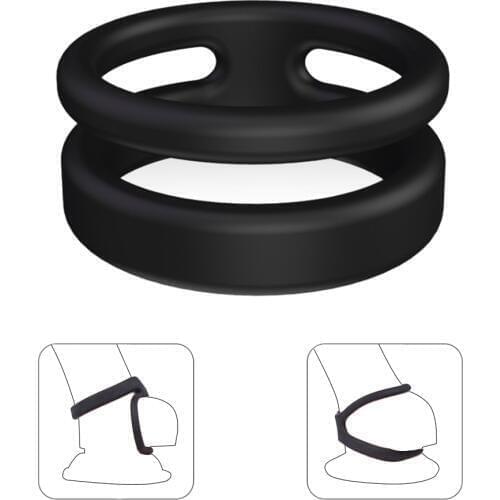 Cock Ring Penis Ring Cock Cage Extended Ejaculation Time Sex Toys Sex Toys For Man Black Rubber Stimulatin Male Chastity Device