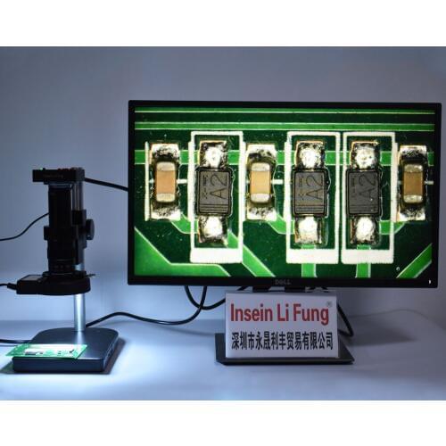 38MP 2K 1080P 60FPS Industrial Video Microscope Camera HDMI USB Simultaneous Output+10X-180X Zoom C-mount Lens+LED Light+Holder