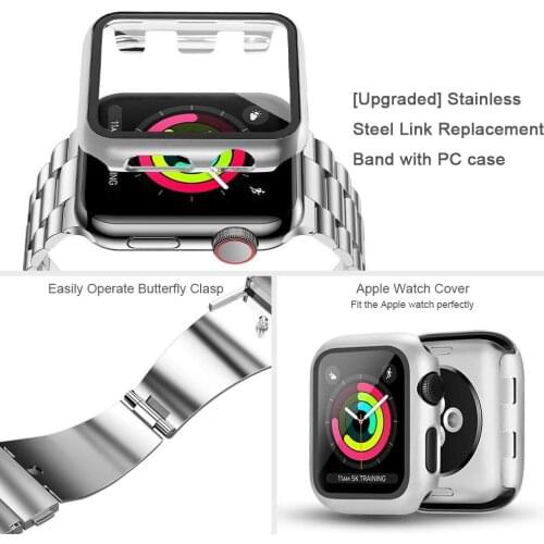 Stainless steel Strap For Apple watch band 44mm/42mm 40mm 38mm iwatch smartwatch bracelet For apple watch series 4 3 5 SE 6