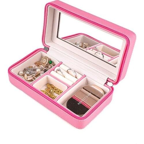 Jewelry Box Customized name Logos Travel Comestic Jewelry Casket Organizer Makeup Storage Box Beauty Container Necklace Gift
