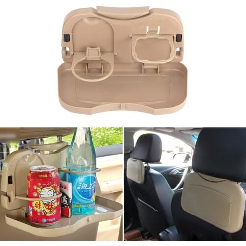 Folding Car Back Seat Table Plastic Drink Food Rack Cup Holder Tray Stand Desk