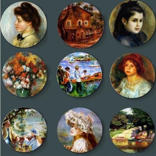 Creative Handmade Wall Plate Pierre-Auguste Renoir Painting Decorative Plate Ceramic Home Living Room Studio Art Display Plate