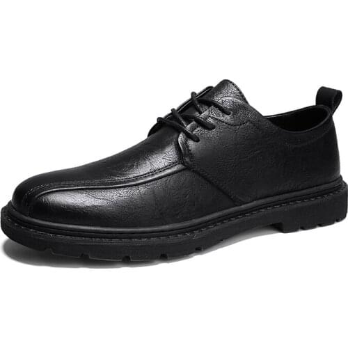 Business Men Leather Shoes Man Dress Classic Style Flats Brown Black Lace Up Shoe for Men Oxford Shoes 2020