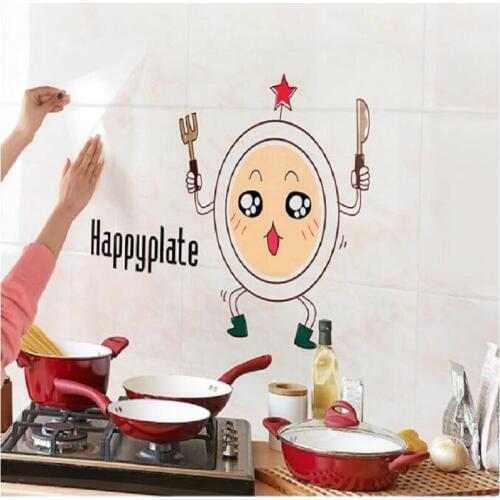 UBRUSH 60x89.5cm Wall Stickers PET Kitchen Aluminum foil Oilproof Decorative Stickers Refrigerator Stickers Wall Sticker