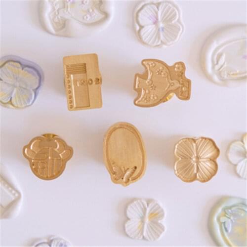 DIY Spring Garden Shell Custom Irregular Stamp Head Wax Seal Heads Stamps Postage Journal Package Wedding Gifts Envelope Tools