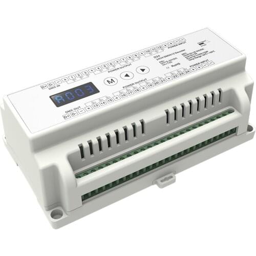 5 piece high quality 24 CH Constant Voltage DMX512 Decode DC5-24V input;3A*24CH output with display for setting dmx address