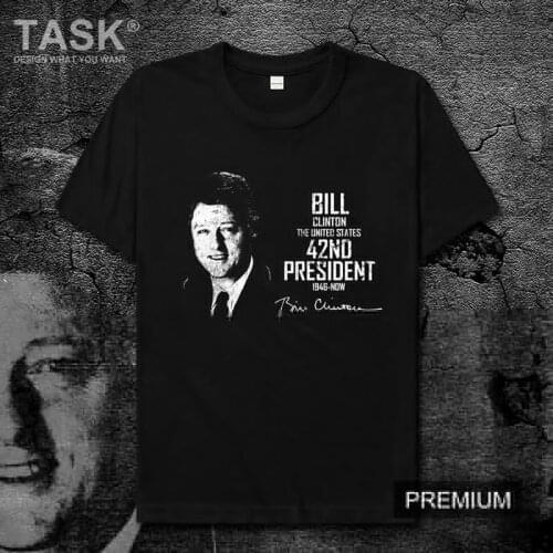 Celebrity William Jefferson Clinton United States lawyer politician America president t shirt new Tops Short sleeve cotton 01