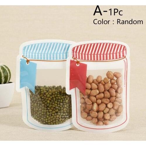 1PC or 3PCS Jar Reusable Bags Ziplock Bag Snack Moisture-proof Fresh-keeping Bag Portable Sealed Transparent Food Storage Bag
