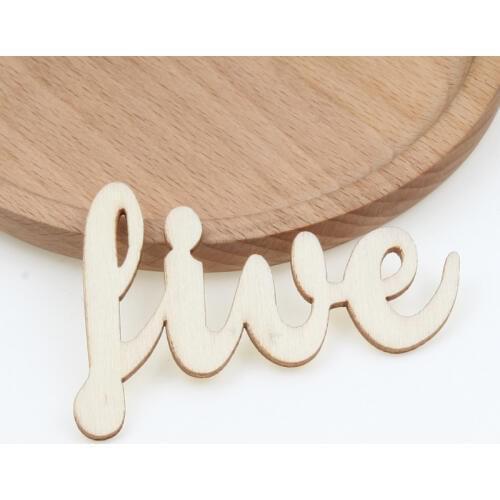 10pcs LOVE Diy Wood Crafts Scrapbook mdf Wooden Slices Embellishment Home Decorations Handmade Ornaments Supplies