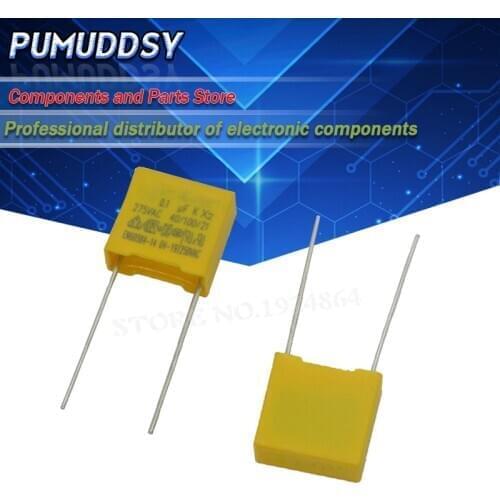 20PCS 100nF capacitor X2 capacitor 275VAC Pitch 10mm X2 Polypropylene film capacitor 275V 0.1uF