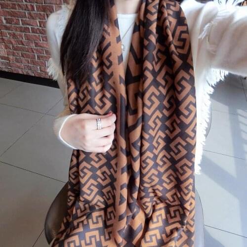 2020 Fashion Autumn Women Viscose Scarf Khaki Geometric Soft Hijab Shawls and Wraps Female Foulards Echarpe Muslim Caps 180*90Cm