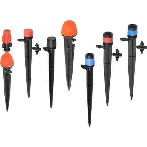 360 Degree Adjustable Irrigation Dripper Inserting Ground 4/7mm Hose Garden Watering Vortex Sprinkler With 1/4" Connector 10pc