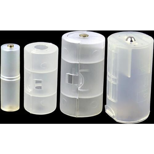 4pcs/set Cell Battery Adaptor Holder Case Converter Switcher AA to D Batteries Adapter AA to C Battery Box AAA to AA Size 2017