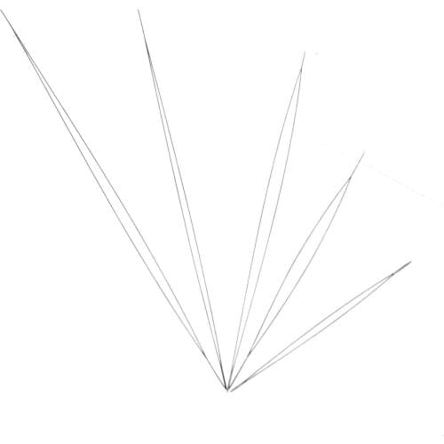 5PCs Beading Needles 5.8/7.6/10.2/11.5/12.8cm Threading String/Cord Pins Silver Tone Needlework Sewing Tool Embroidery Tool