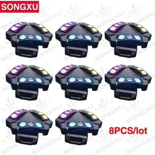8pcs/lot Mini LED 9x10W LED Spider Light RGBW DMX Spider Beam Stage Lights Dj LED Spider Moving Head Beam Light/SX-MH140A