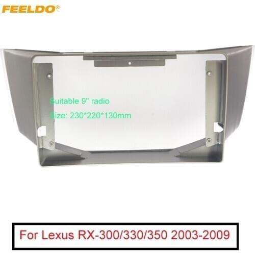 FEELDO Car Stereo 9" Big Screen Fascia Frame Adapter For Lexus RX-300/330/350 2Din Dash Audio Fitting Panel Frame Kit
