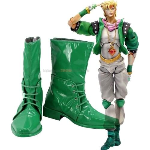 Caesar Anthonio Cosplay JOJOS BIZARRE ADVENTURE 2 Caesar Anthonio Green Boots Cosplay Shoes Custom Made Any Size