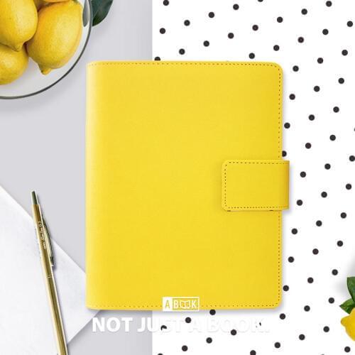 Yiwi Original Lemon Yellow A5 A6 Diary Pu Leather Planner 6 Loose Leaf Spiral Binder Notebook
