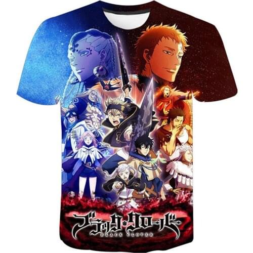 Men Women Children Black Clover Printing 3D T-shirt Summer New Casual Tee Tops Fashion Harajuk Short Sleeve Hip Hop Streetwear