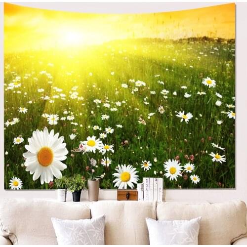 Modern Tapestry Wall Hanging Tapestries 3D Flower Scenic Pattern Printed Home Decoration Wall Cloth Beach Picnic Blanket Mat