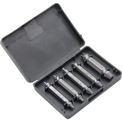 HSS 4341 5pcs Damaged Screw Remover Double-end Stripped Screws Extractor Set Bolt Extractor for drill taladro manual