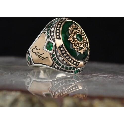 Name Written Zircon Silver Ring