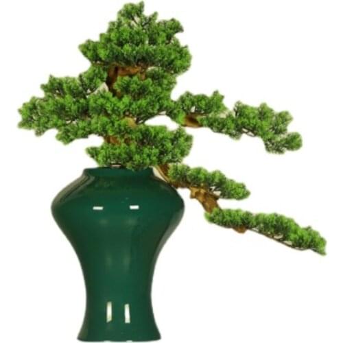Chinese Style Artificial Greeting Pine Bonsai Maple Leaf Landscaping Hotel Sales Department Restaurant Greenery Decoration