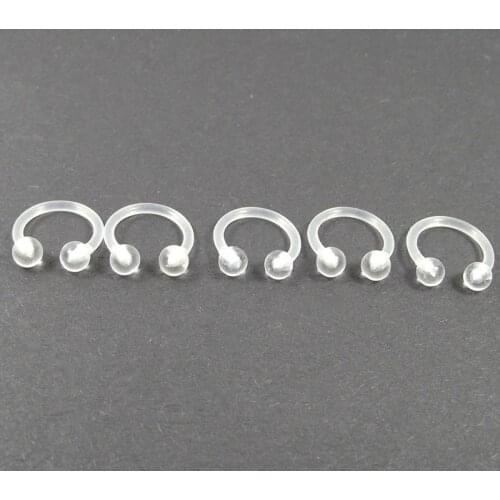 5pcs Clear Transparent Invisible Flexible Nose Ring 16G Ball Circulars Horseshoes Navel Piercing Body Jewelry