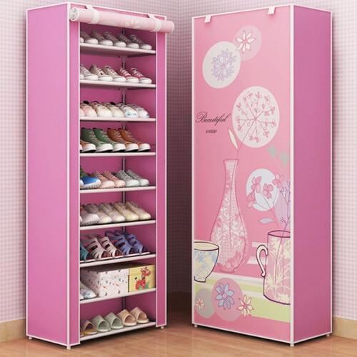 Fashion Cartoon Shoe Rack Dustproof Shoe Organizer Cabinet Multi-layer Assembly Storage Shoe Rack Cloth Home Furniture
