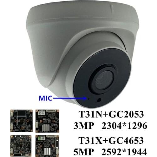 5/3MP IP Ceiling Dome Camera Integrate MIC Audio T31X+GC4653 2592*1904 T31N+GC2053 2304*1296 Onvif Motion Detection Radiator